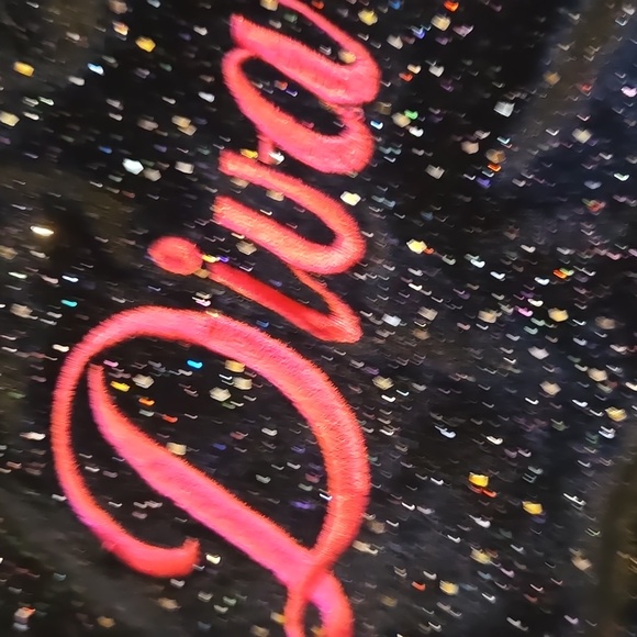 New Fabdog Diva Black and Pink Sparkly Velour Pet Jogging Suit/Costume - Picture 2 of 10